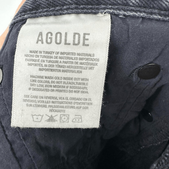 AGOLDE Criss Cross Straight in Shambles Frayed Raw Hem High Rise Jeans Size 31 - Picture 13 of 14